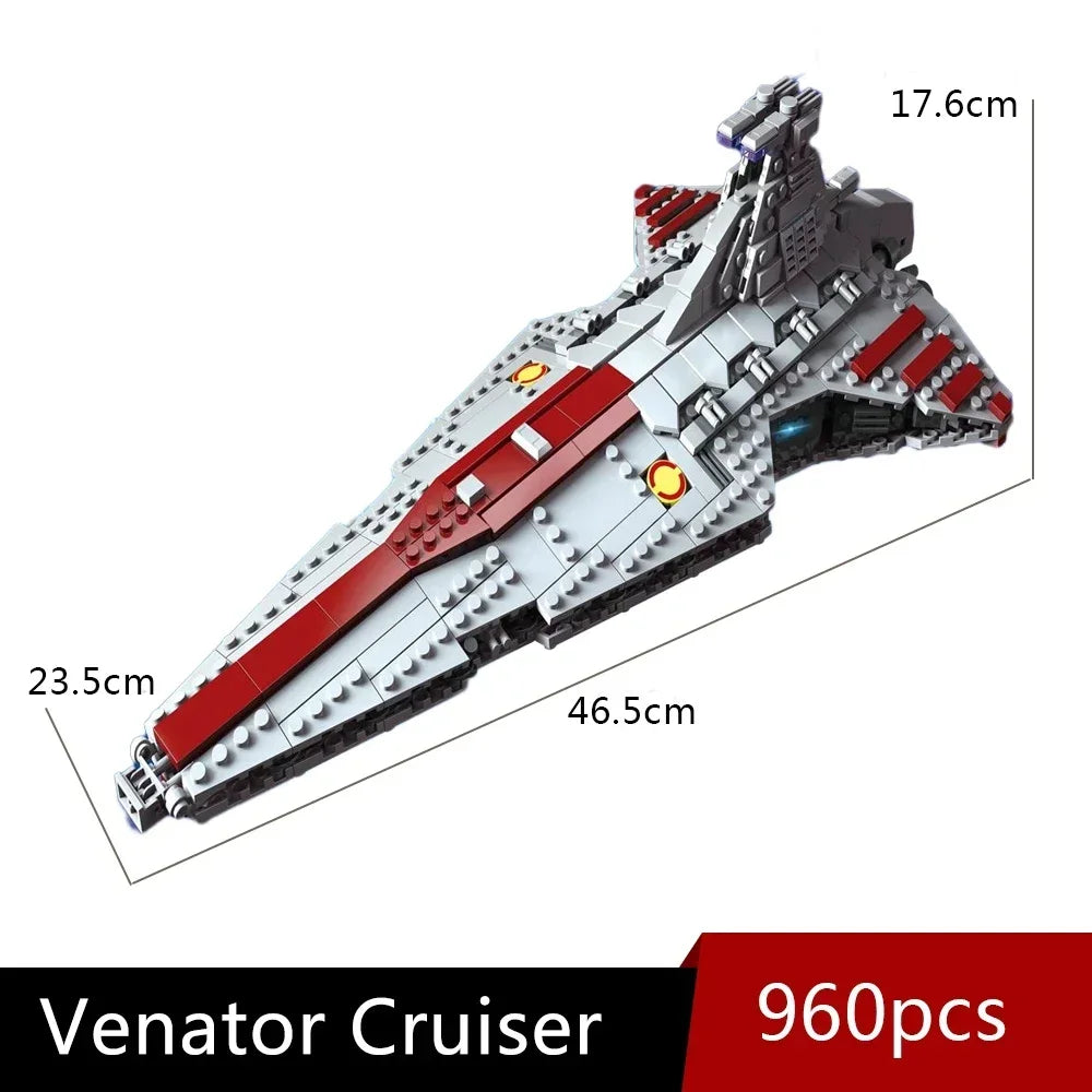 High-tech Moc Venator Attack Cruiser Fighter Destroyer Brick Technical Model Building Star Blocks Space Ship Toys - CADA BRICKS®