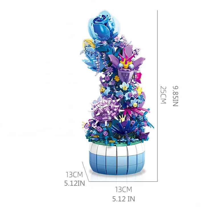 Idea Botanical Garden Pandora Flower Potted Plant Bouquet with Light Building Block Set Toys for Girl's gifts or Home Deco