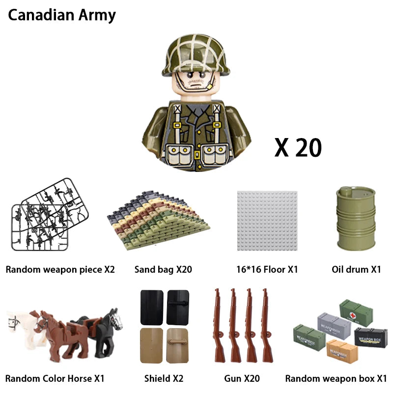 Military Building Blocks, Figures, Action Figures, Toys, Mini Dolls, Soldier Characters, Children's Toys, National Army Phalanx - CADA BRICKS®