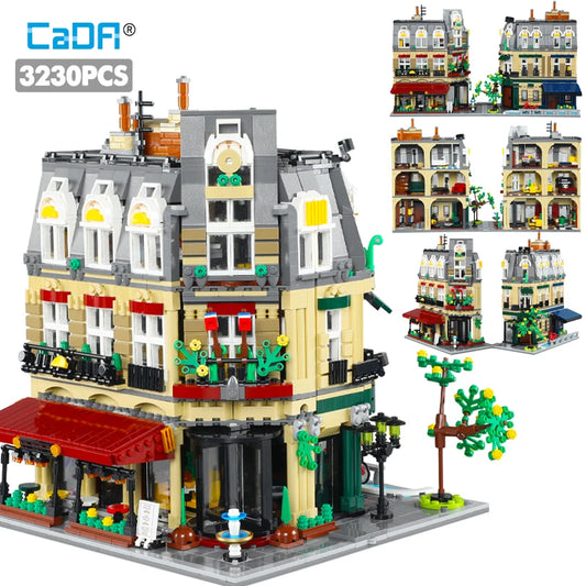 3230Pcs CADA City Paris Restaurant & House Architecture Building Blocks Set French Apartment Figures Bricks Toy for Kids Gift
