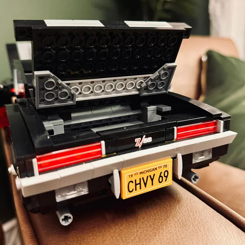 1456PCS Technical Black Vintage 10304 Racing car Competition Muscle Car Assembly Block Boy Toy Christmas And Kids Birthday Gift