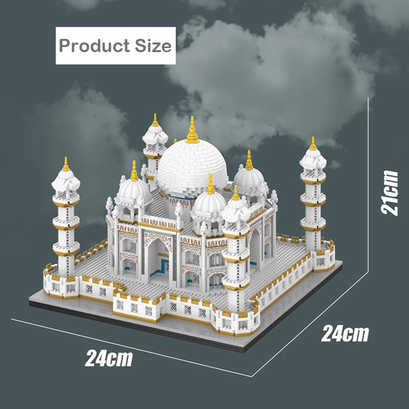 MOC City Mini Bricks Taj Mahal Światowej Sławy Architektura Mikro Model Indie Klocki Kreatywne Zestawy Zabawki Dla Dzieci Chłopiec Dorosły Prezent