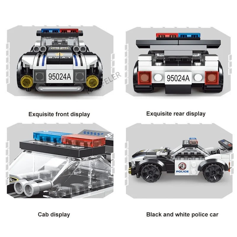 Super Police City Samolot Dwuwirnikowy Śmigłowiec Słynny Samochód SWAT Klocki DIY MOC Klasyczne Klocki Modelarskie dla Dzieci Zestawy