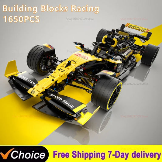 1650Pcs 1:8 Scale JKC7205 F1 Racing Car Building Block Kit Classic Supercar Model Collectible Gift Car Enthusiast and Racing Car