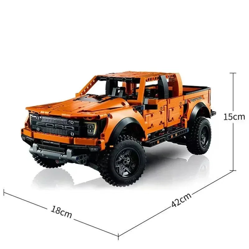 Kreatywny samochód sportowy Ford Raptors F-150 MOC 1379 sztuk techniczny samochód wyścigowy klocki modelarstwo zestaw do samodzielnego montażu prezent dla dorosłych