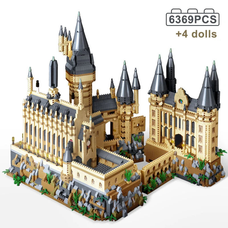 Mikro klocki Miasto Kreatywny średniowieczny magiczny zamek Seria Szkoła Architektura Pałac Model Klocki Prezenty Zabawki do montażu dla dzieci