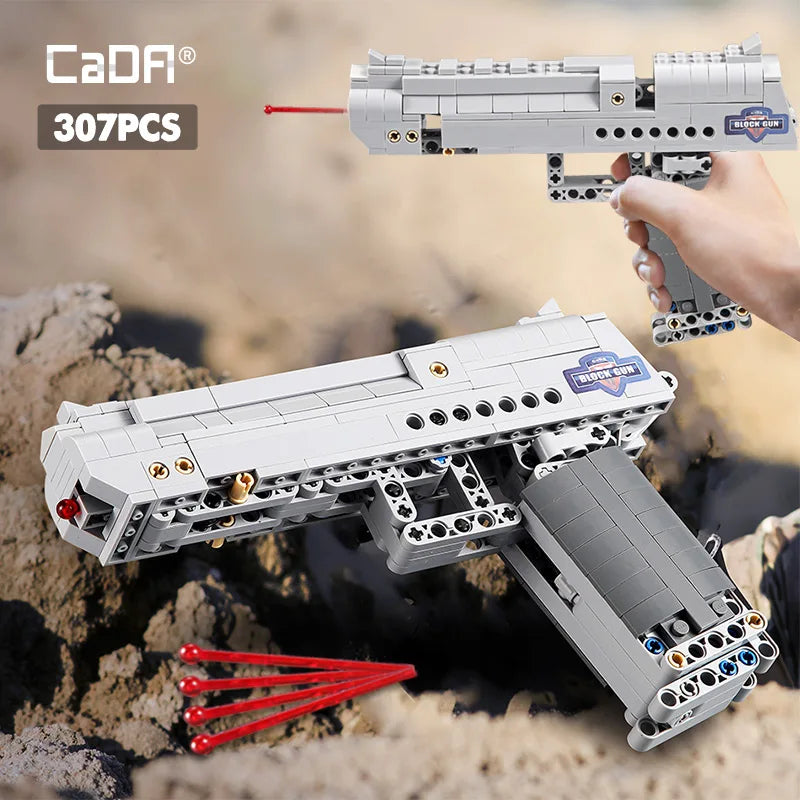 CADA Military WW2 Desert Eagle Pistol MK23 Pistol Uzi submachine gun Building Blocks city police Bricks Children toy gifts