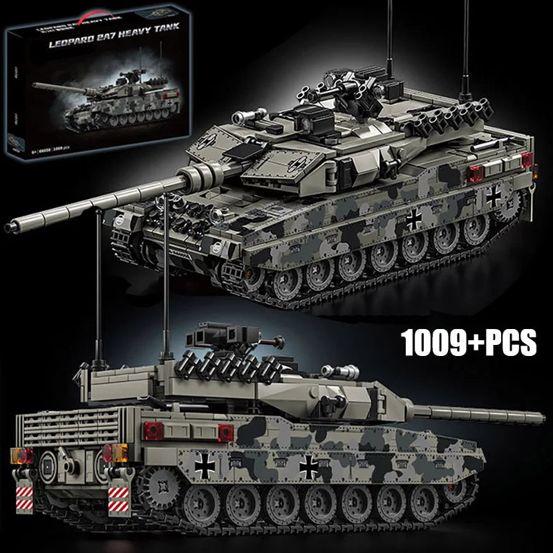 Military WW2 MOC Leopard 2A7 Army Main Battle Tank Soldiers Building Blocks Bricks M1 T90M Tank Set For Children Boys Gifts - CADA BRICKS®