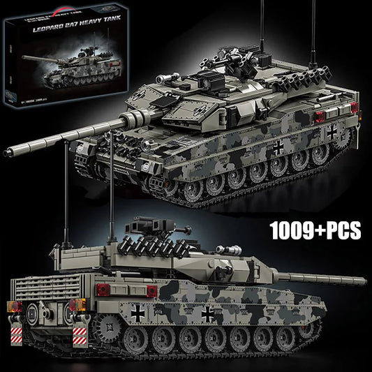Military WW2 MOC Leopard 2A7 Army Main Battle Tank Soldiers Building Blocks Bricks M1 T90M Tank Set For Children Boys Gifts - CADA BRICKS®