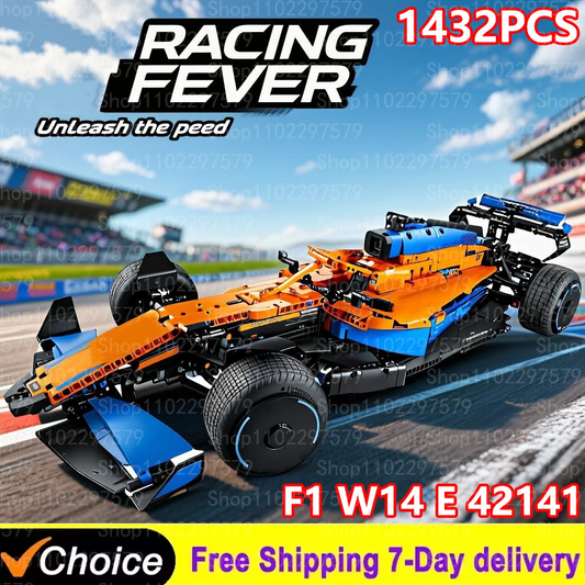 Technical 1432PCS F1 Racing Cars Building Blocks 42141 Mechanical Group Bricks Assembly Display Model Toy Gift Collection Decors