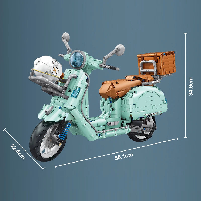 1828 sztuk 1:5 Miejskie Techniczne Modele Motocykli Samochodów Klocki Budowlane MOC Wyścigi Motocyklowe Pojazdy Klocki Zabawki Dla Dzieci Prezenty T4025