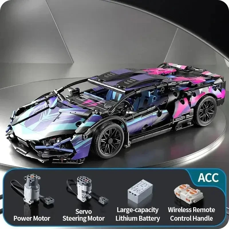TOYLINX 1280Pcs Technical Building Blocks Racing Car Model Remote Control Electric RC Car Version Optional Construction Toys