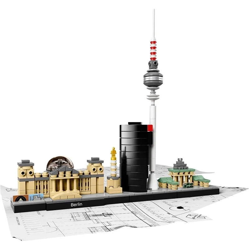 Zestaw architektoniczny San Francisco Nowy Jork Pary Dubaj Panorama miasta Klocki konstrukcyjne Tokio Szanghaj Singapur Klocki konstrukcyjne