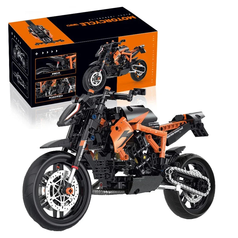 1:8 586 szt. High-tech klasyczny model motocykla klocki budowlane Motor City Racer klocki zabawki dla chłopców prezenty dla dzieci na Halloween