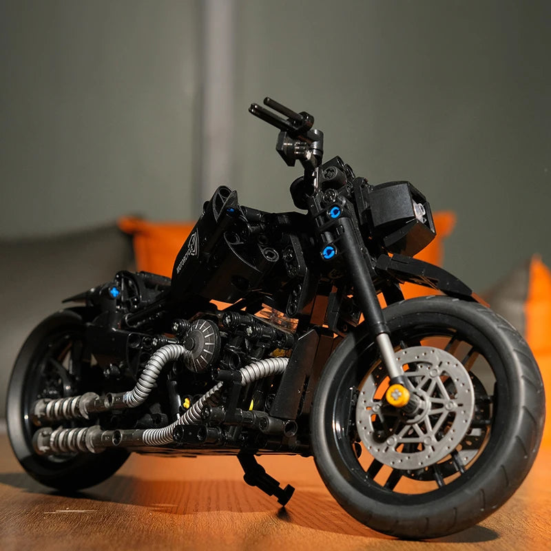 MOC City Classic 1:8 Technology MOTO Bricks Motocykl Lokomotywa Model pojazdu Klocki Urodzinowe Prezenty dla Dzieci Chłopców