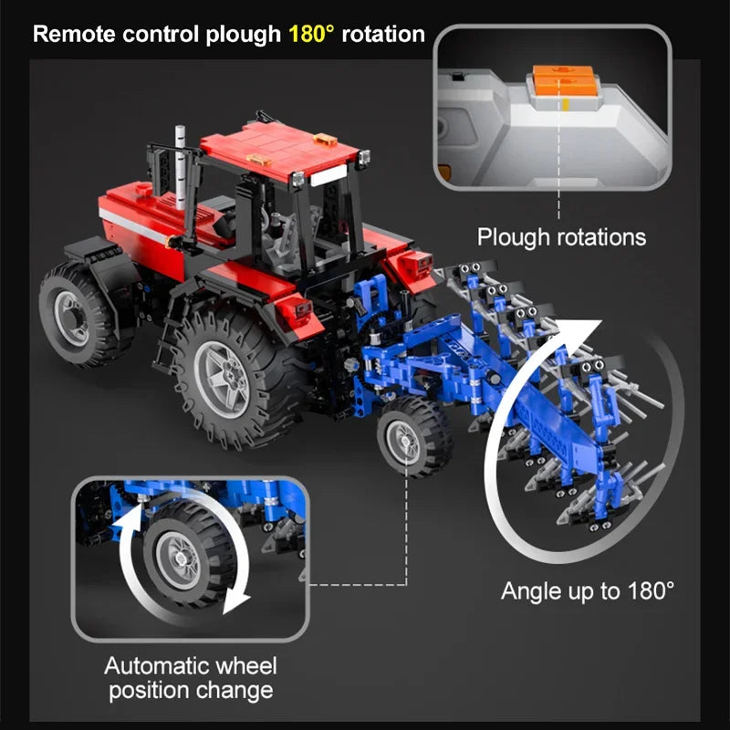 Cada 1:17 514c 1675pcs City Remote Control Multifunctional Agricultural Vehicle Building Block RC Truck Bricks Toys Boys Gifts
