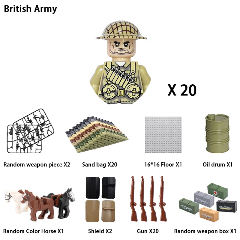 Military Building Blocks, Figures, Action Figures, Toys, Mini Dolls, Soldier Characters, Children's Toys, National Army Phalanx - CADA BRICKS®
