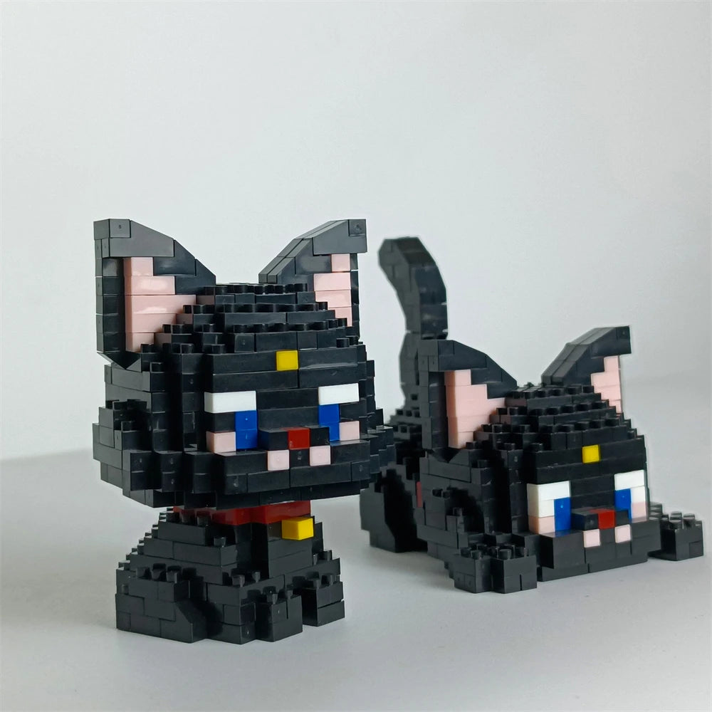 Dual Form Cat Shape Pet Series Model Micro Mini Building Blocks Toys Pocket-Sized Cuteness Pet Cat Display Decor Good For Girls - CADA BRICKS®