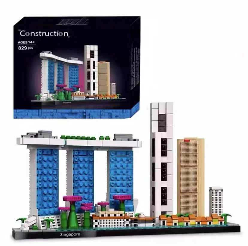 Architektura Paryż Dubaj Londyn Sydney Chicago Szanghaj Zestaw klocków Klasyczne miasto Model Zabawki dla dzieci Prezent