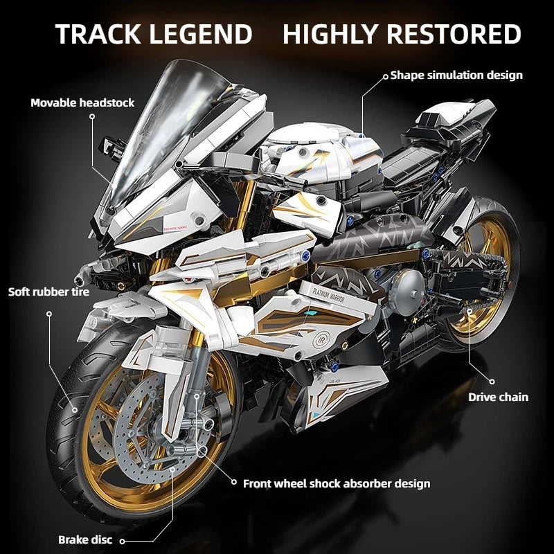 TOYLINX Alloy Motocykl Dekoracje na Pulpit 2045 SZTUK Wyścigowe Klocki Model Zabawki Dla Dzieci Boże Narodzenie Wielkanoc Świąteczny Prezent