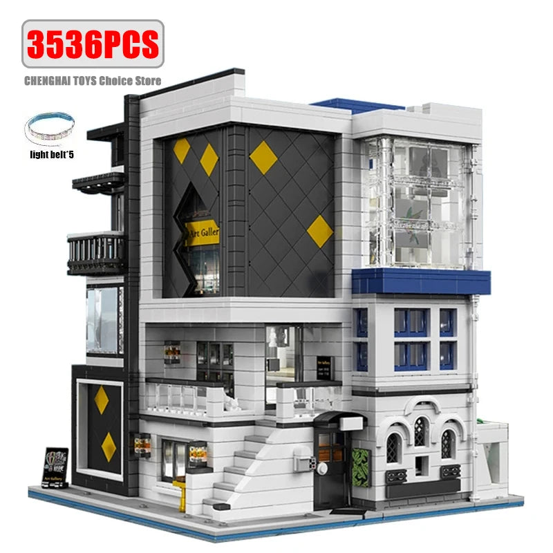 3536 szt. klocków budowlanych City Street View, modułowy model architektoniczny MOC-67005, nowoczesna galeria sztuki, zabawki dla chłopców, prezenty