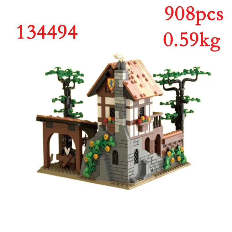 Spot MOC-134494 128617 137009 139581 itp. Średniowieczne domy budowlane Małe elementy konstrukcyjne klocki edukacyjne model zabawki