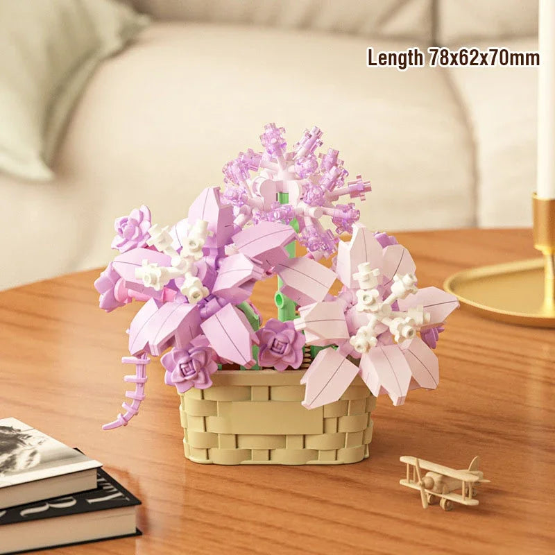 DIY MOC Flower & Tree Gardens Model Bricks - Potted Rose, Sunflower, Succulents Bonsai Girl - Targeted Kid Building Blocks Kits