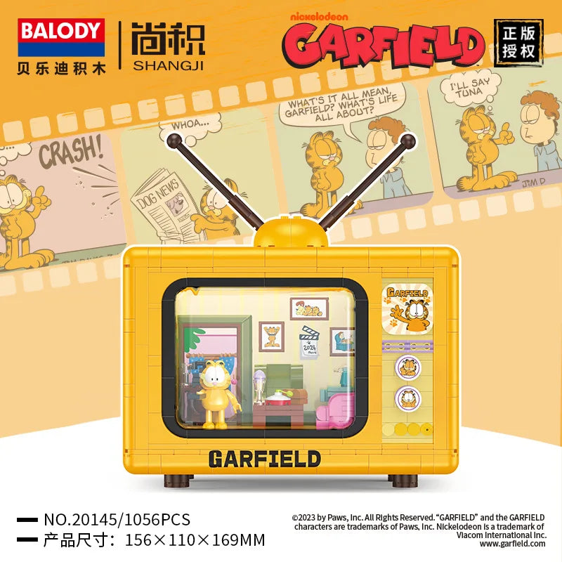 Balody Kawaii Anime Garfield Cat Mini Building Blocks Model Open Topped Car MOC TV House Brick Figure Toys For Christmas Gift - CADA BRICKS®
