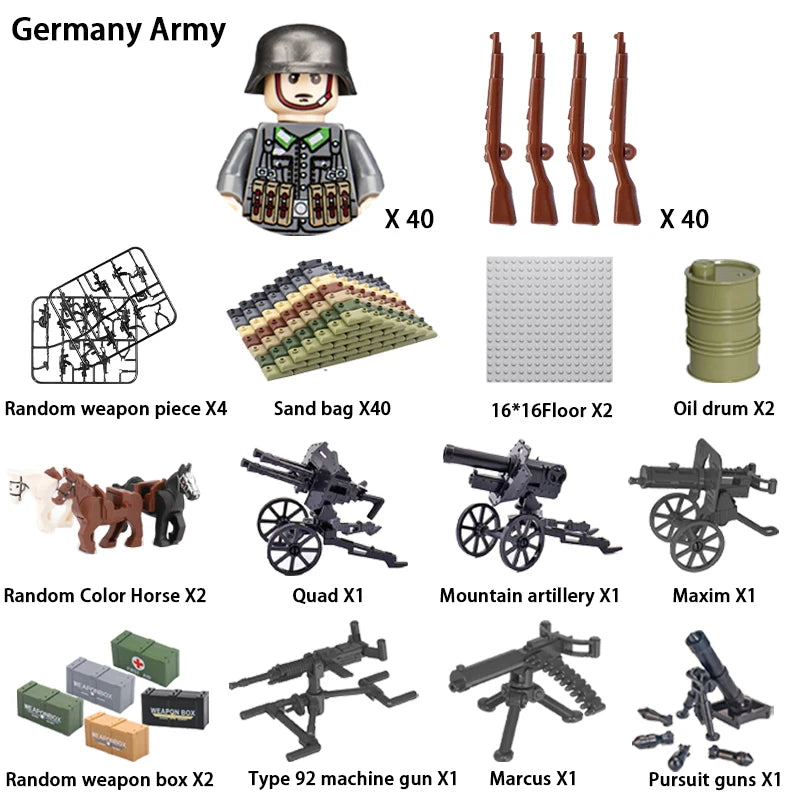 Military Building Blocks, Figures, Action Figures, Toys, Mini Dolls, Soldier Characters, Children's Toys, National Army Phalanx - CADA BRICKS®