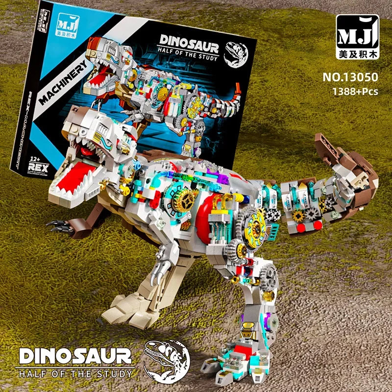 TOYLINX Mechanical Shark Building Set, STEM Educational Shark Sea Life Construction Blocks with Light-Up Display Stand - CADA BRICKS®