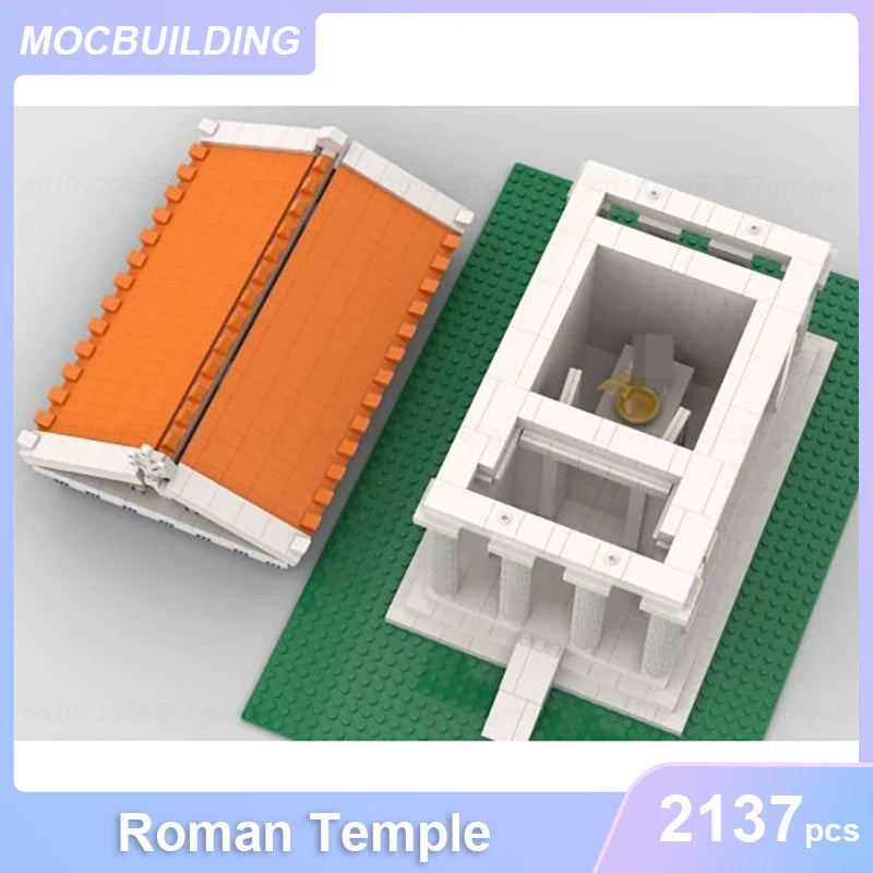 Ancient Greek Roman Temple Model MOC Building Blocks DIY Assemble Bricks Modular Town Architecture Educational Toys Gift 2137PCS