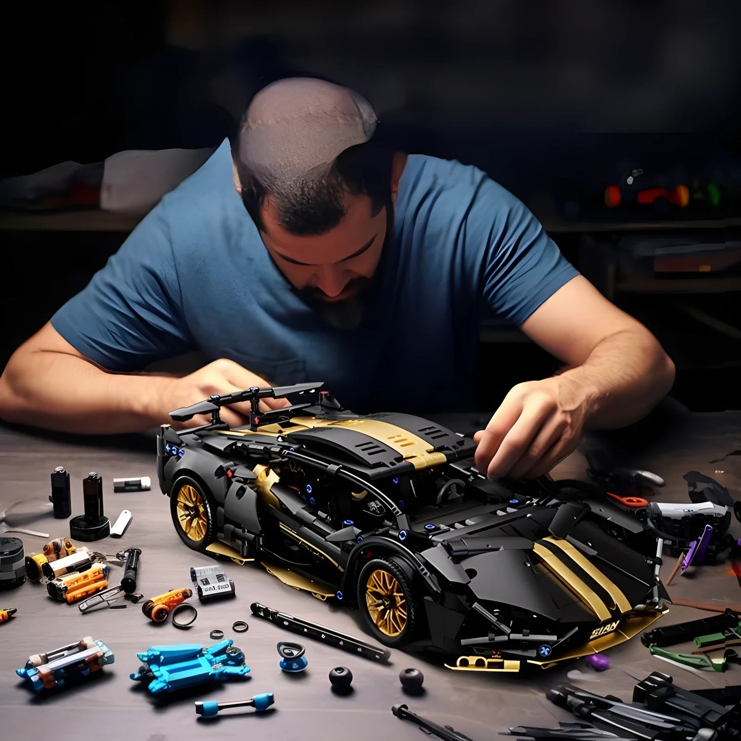 Technical Racing Sport Car Model Building Blocks technic adults 1:14 DIY Supercar Brick Puzzle Toys Kid Adult Gift(1280+granule) - CADA BRICKS®