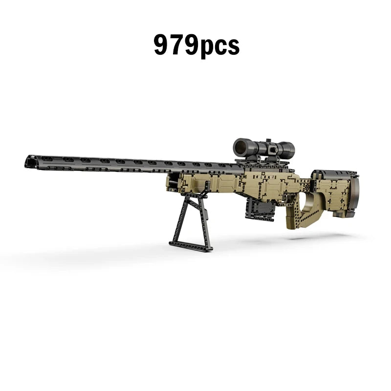 Cada 979Pcs City Technical Police Military Weapon Sniper Rifle Building Blocks WW2 For Assault Rifle Bricks Toys for Kids Gifts - CADA BRICKS®