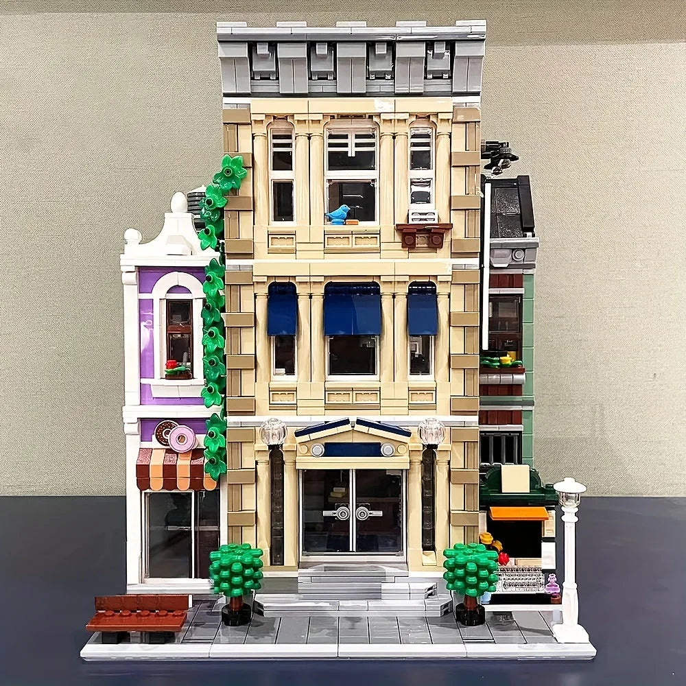 Creatoring Expert Brick Bank Detective's Assembly Square Model MOC Street View Building Blocks Toys 10255 10251 10211 10185 - CADA BRICKS®