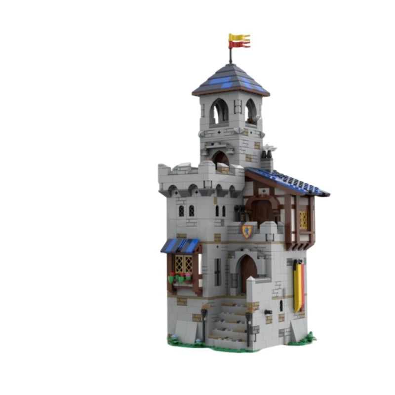 MOC Castle Keep Building Blocks Modułowa średniowieczna wieża fortecy Kompatybilne klocki Kreatywny zamek DIY Zabawka prezent dla chłopców Dzieci