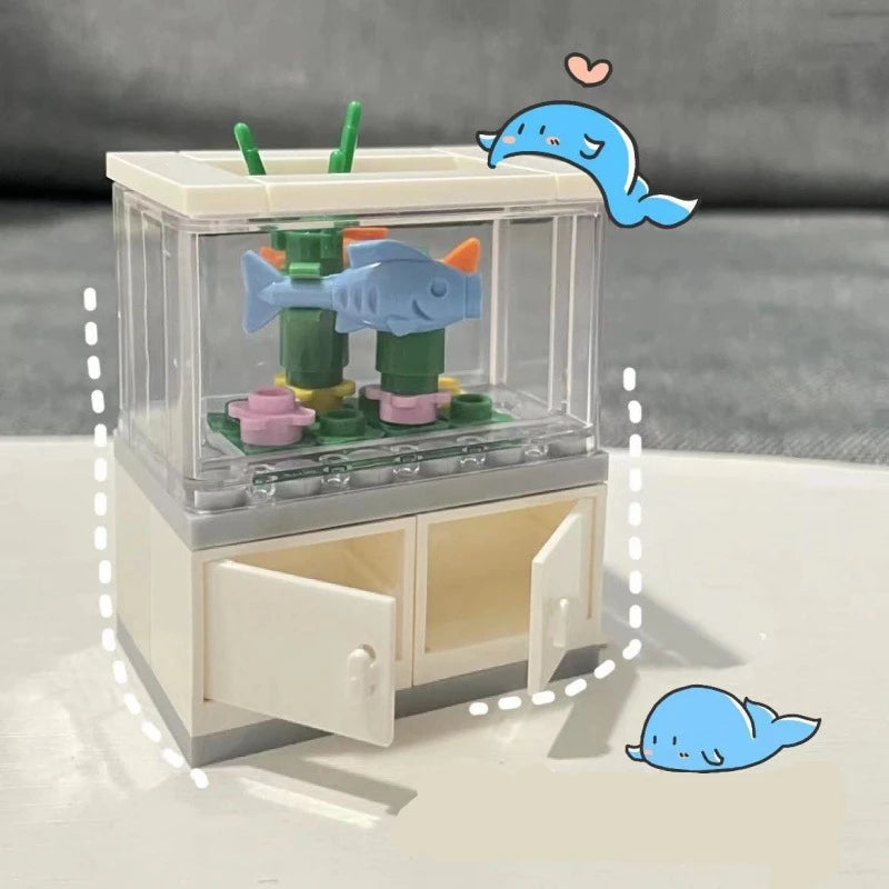 City Friends Fish Tank Building Blocks MOC Assemble Toys ClownFish Turtle Lizard Pet Blocks DIY Toy Creative Toys for Kids Gift - CADA BRICKS®