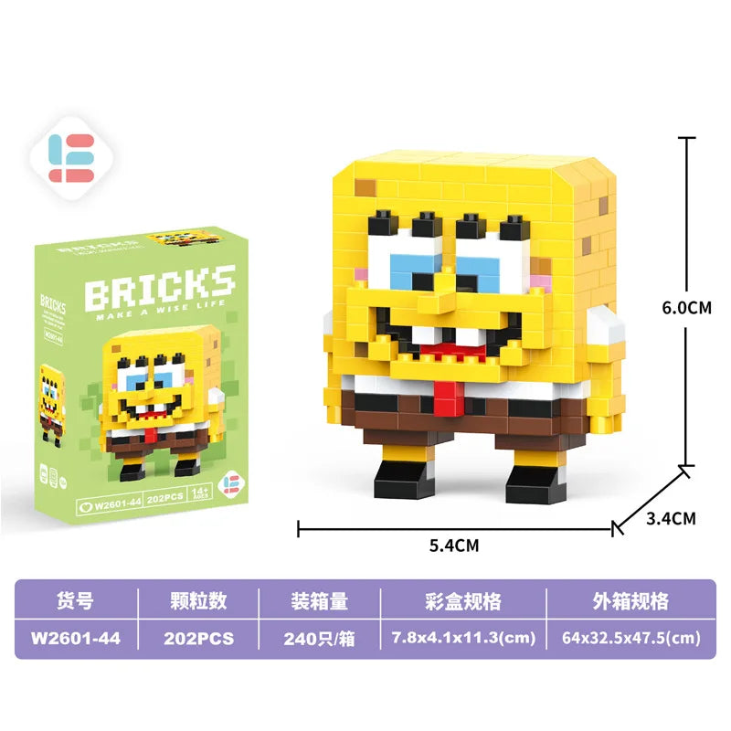 Disney Small Granular Building Model Toy Cartoon Character Stitch, SpongeBob Mini Block Toy Christmas Gift for Children - CADA BRICKS®