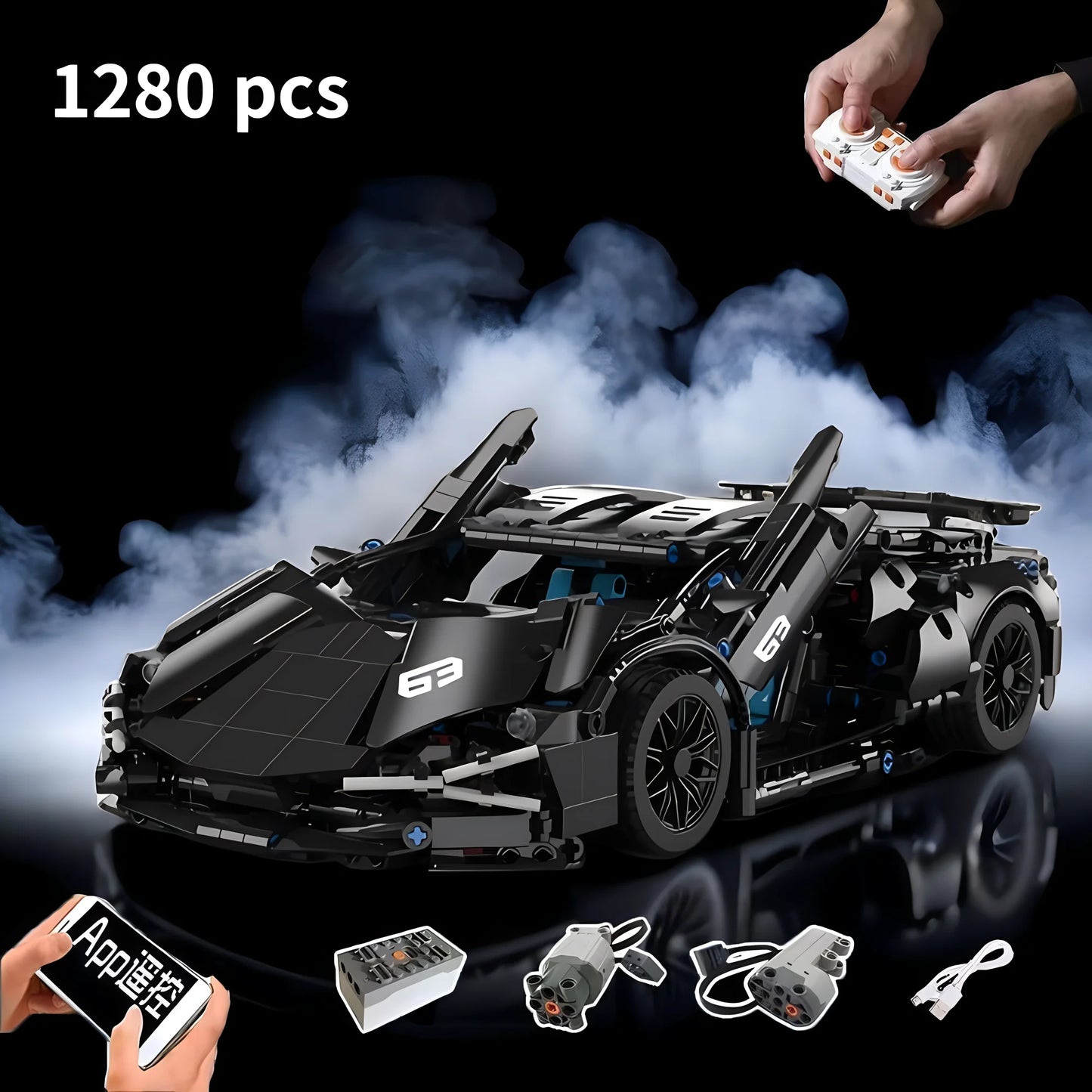 Technical Racing Sport Car Model Building Blocks technic adults 1:14 DIY Supercar Brick Puzzle Toys Kid Adult Gift(1280+granule) - CADA BRICKS®