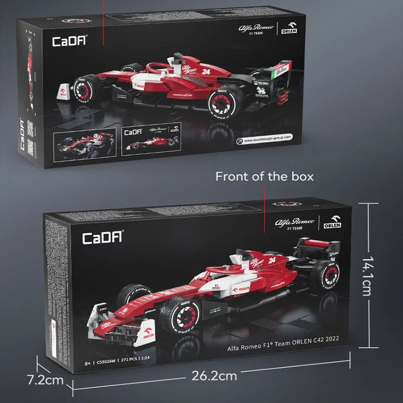 1:24 Alfa Romeo Formuły 1 Samochód wyścigowy F1 Samochód wyścigowy C42 Model samochodu sportowego Klocki Klocki miejskie Samochód wyścigowy Zabawki Prezent dla dziecka