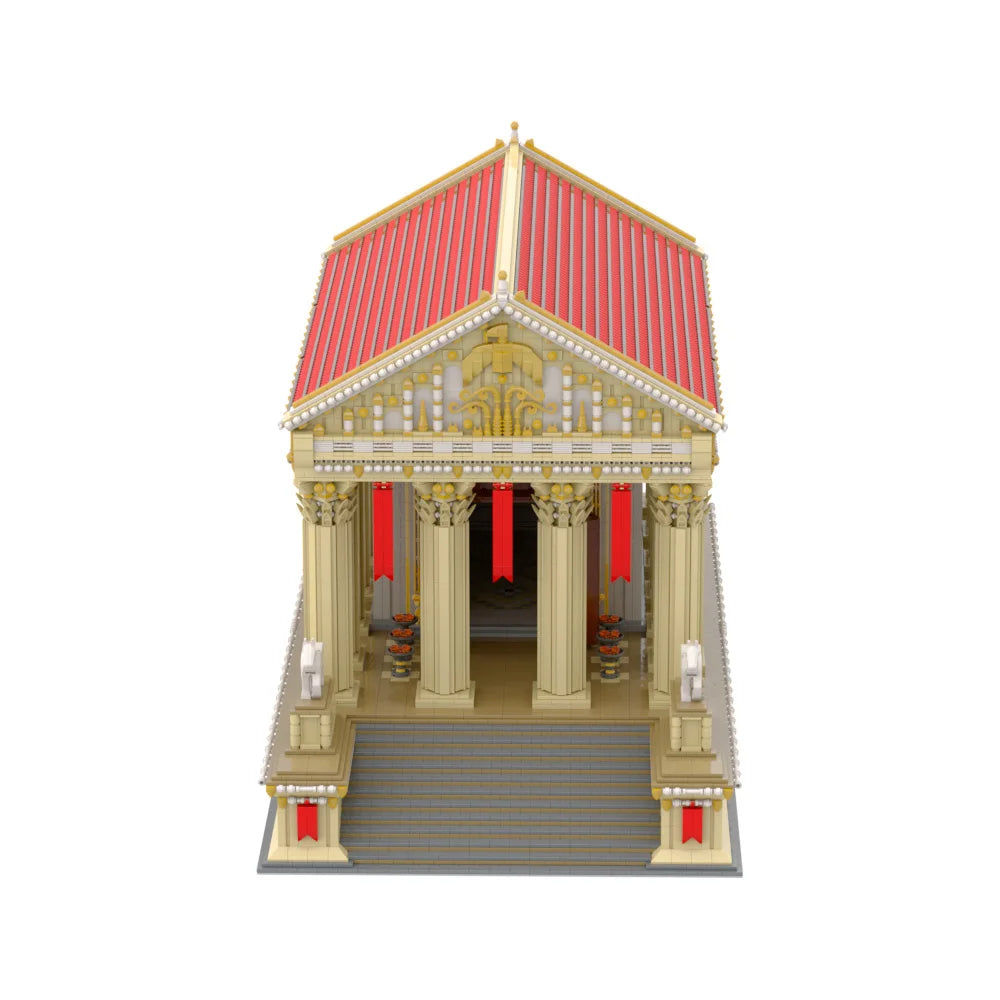 Gobricks MOC Ancient Roman Temple Bricks Model Medieval Ancient Roman Temple Architecture Building Blocks Assembly Toys Kid Gift