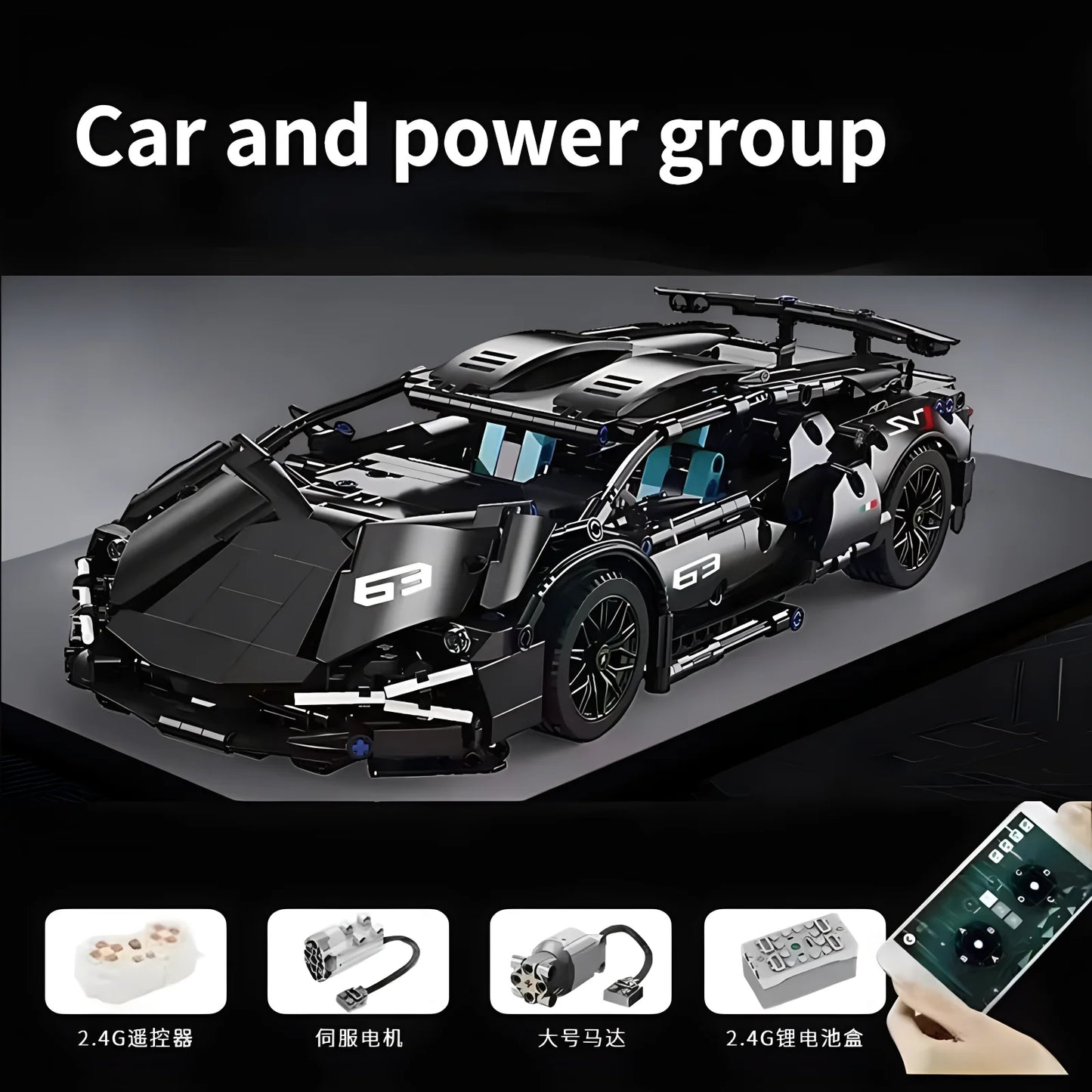 Technical Racing Sport Car Model Building Blocks technic adults 1:14 DIY Supercar Brick Puzzle Toys Kid Adult Gift(1280+granule) - CADA BRICKS®