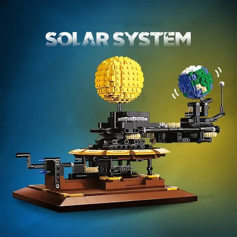 Technical MOC Universe Space Earth Moon Sun Series 865PCS Idea Building Block Bricks Ornament Toys Birthday Gift for Kids