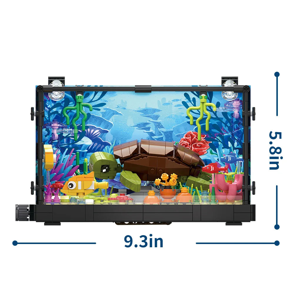Fish Tank Building Blocks Brick With Led Lights,Aquarium,Toys for Boys Children Gifts home Decoration,Not Compatible with Legoed - CADA BRICKS®