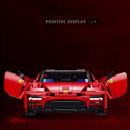 ToylinX 1394-PCS Red Super Sports Car Building Block Model – ABS Racing Car Desktop Decoration & Festival Gift - CADA BRICKS®