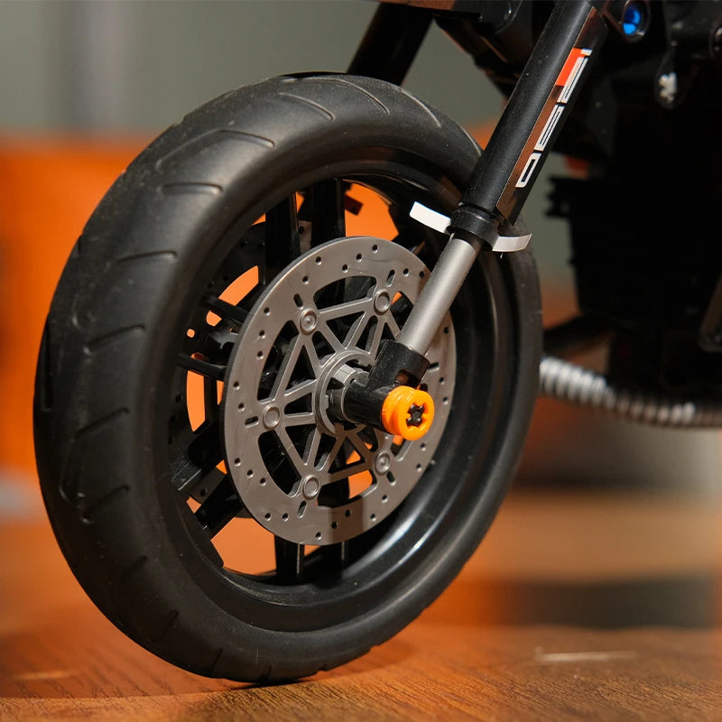 MOC City Classic 1:8 Technology MOTO Bricks Motocykl Lokomotywa Model pojazdu Klocki Urodzinowe Prezenty dla Dzieci Chłopców