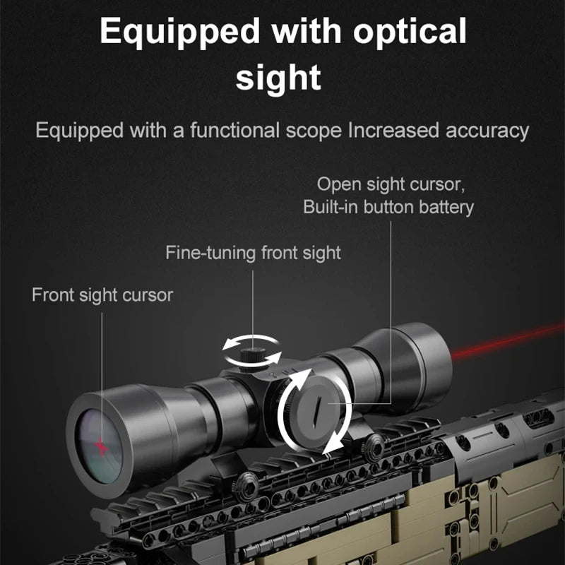 Cada 979Pcs City Technical Police Military Weapon Sniper Rifle Building Blocks WW2 For Assault Rifle Bricks Toys for Kids Gifts - CADA BRICKS®