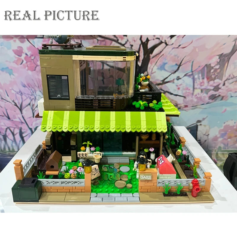 Creative City Japanese Style Range Single-family Villa flower house Building Blocks Architecture Bricks Toys for Kid Gifts