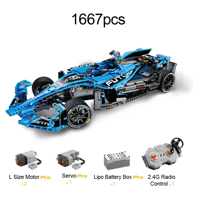 Cada 1667Pcs Remote Control Super Drift Racing Car Building Blocks City RC Extreme Sports Vehicle Bricks Toys For Kids
