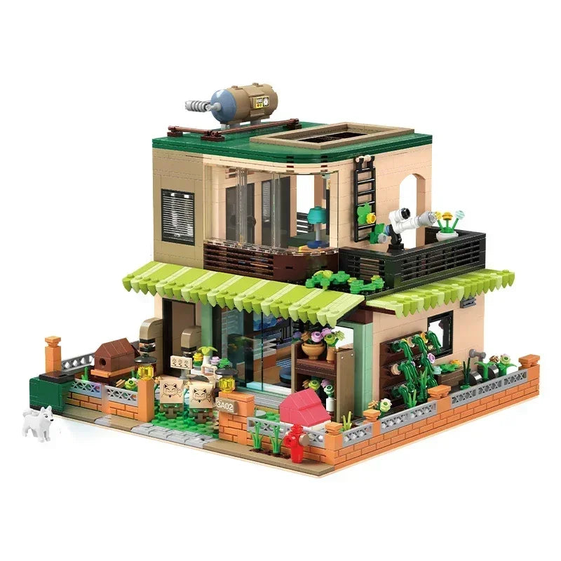 Creative City Japanese Style Range Single-family Villa flower house Building Blocks Architecture Bricks Toys for Kid Gifts