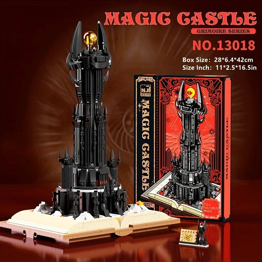 966PCS Black Tower Magic Book Building Blocks Dark Magic Castle Model Assembly Bricks With Lights Kid Toys Christmas Gifts - CADA BRICKS®